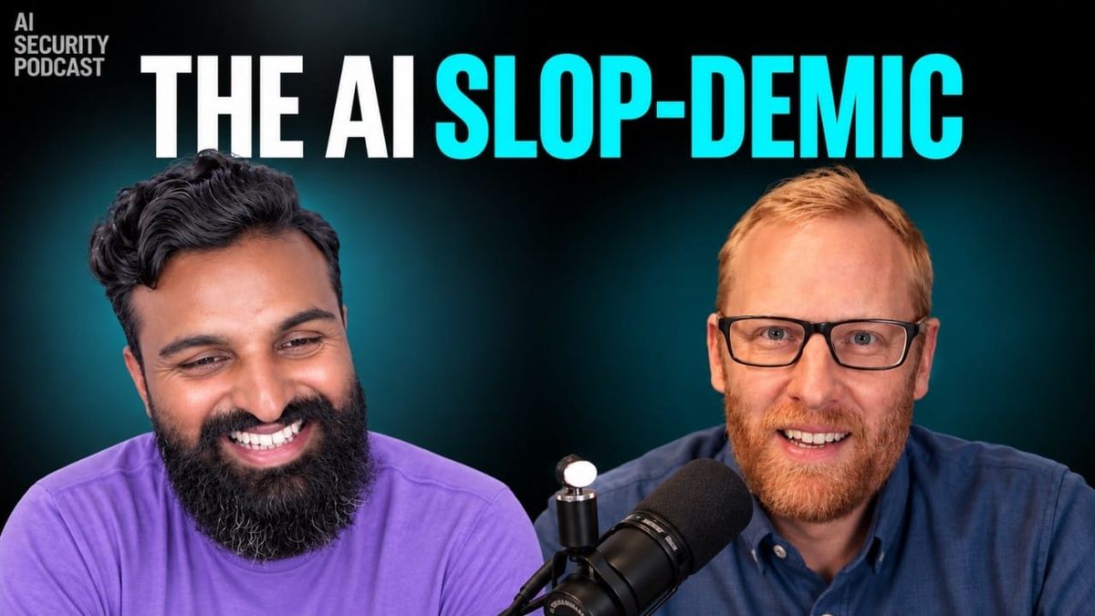 AI Security Podcast thumbnail: Ashish Rajan and Casey Ellis under the title The AI Slop-demic