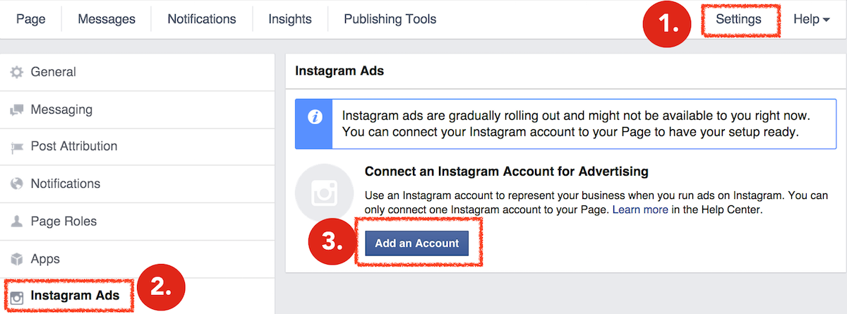 Facebook Page Instagram Ads Setup