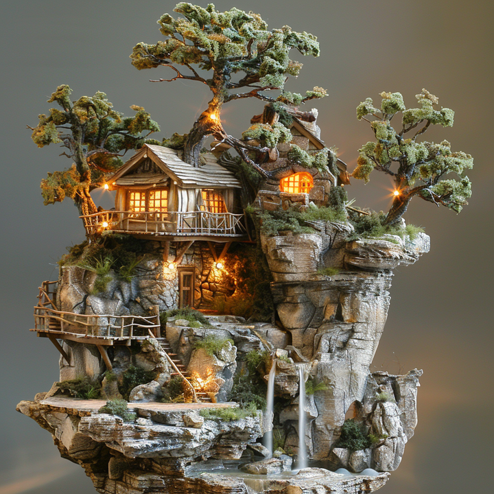 Created houses on a rock