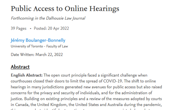 New Paper: Toronto researcher examines COVID impact on justice for public