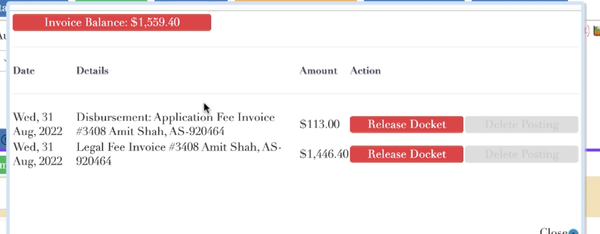 How do I delete a legal invoice?