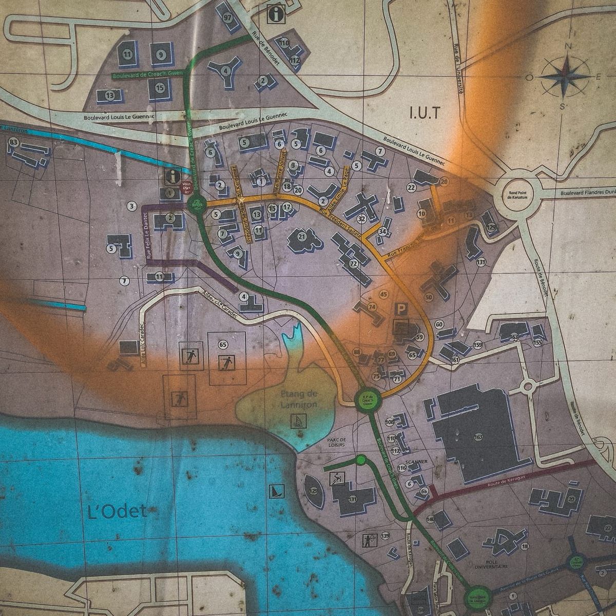 Plan du secteur de Créac’h Gwen, Quimper.