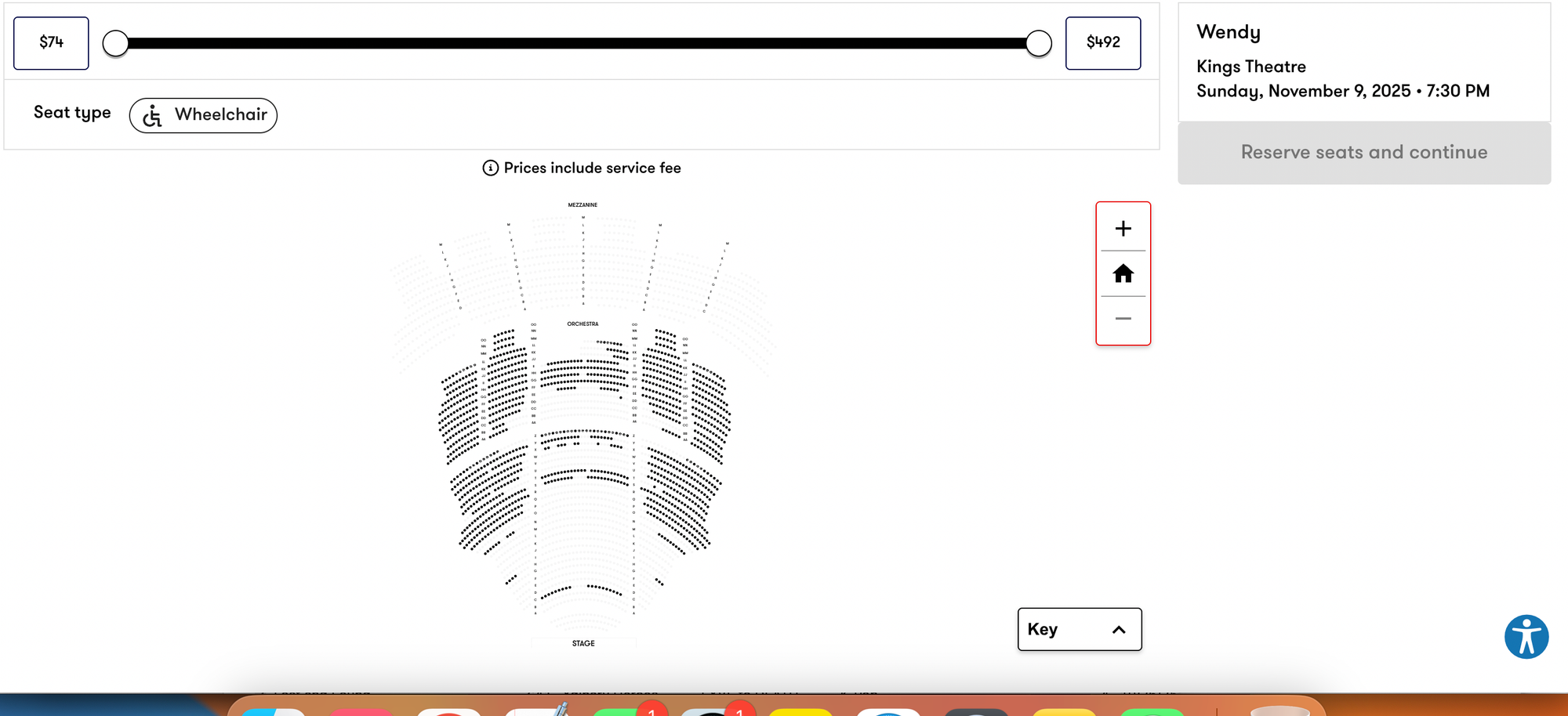 Mezzanine seats are unavailable, and many seats in the orchestra are still for-sale