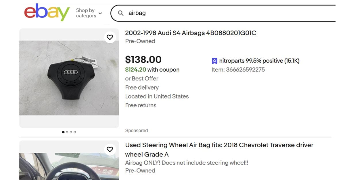 eBay Bans Airbag Sales After Deadly Replacement Parts Draw Federal Scrutiny
