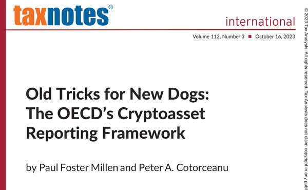 加密资产交换专业文章《新狗的旧把戏：经合组织的CARF》解读