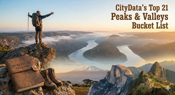 CityData's Top 21 Peaks and Valleys Bucket List