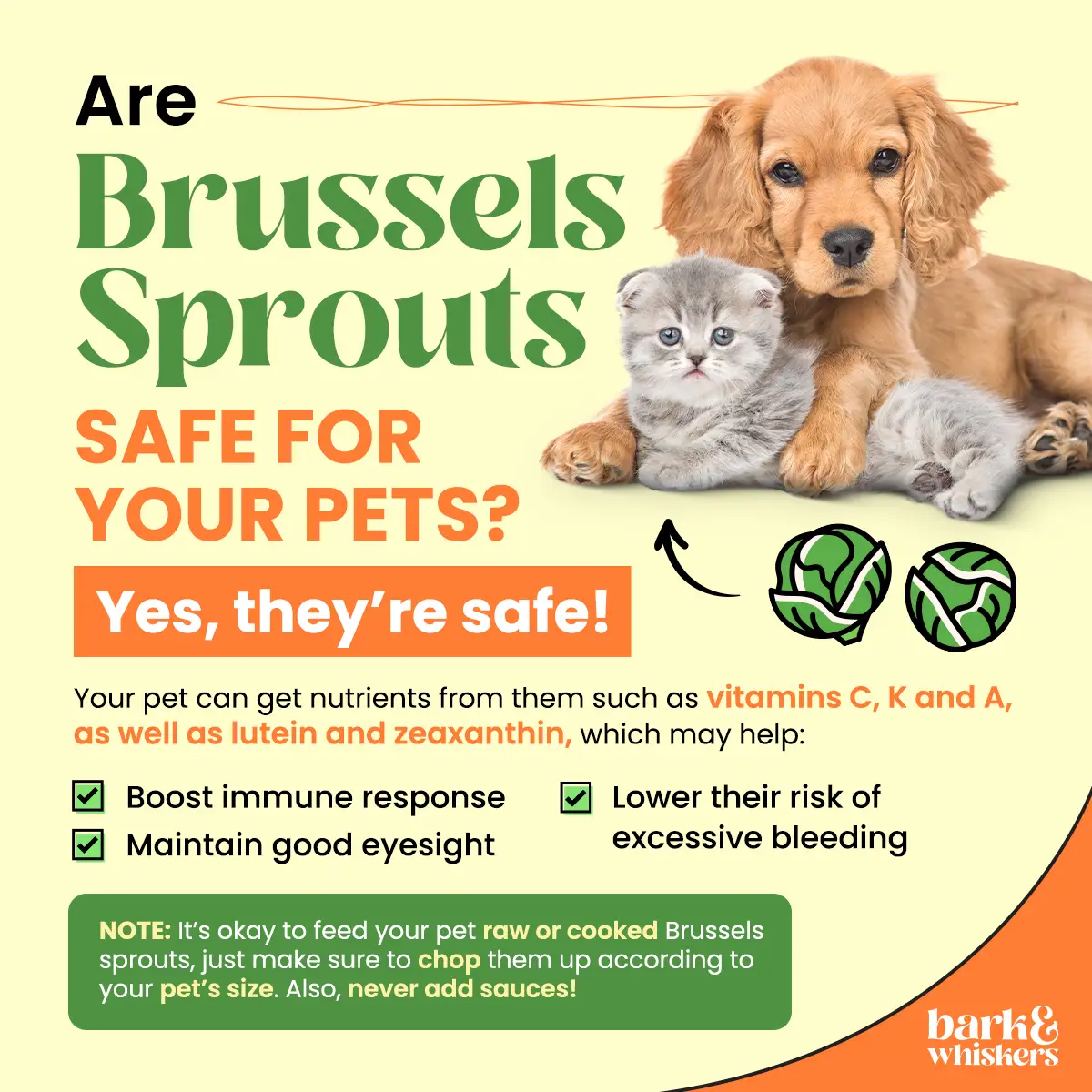 are brussels sprouts safe for pets
