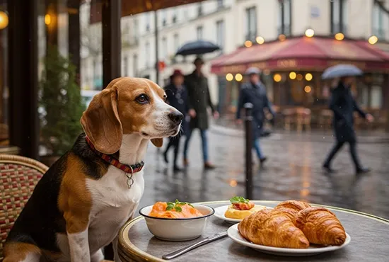 dining with dog