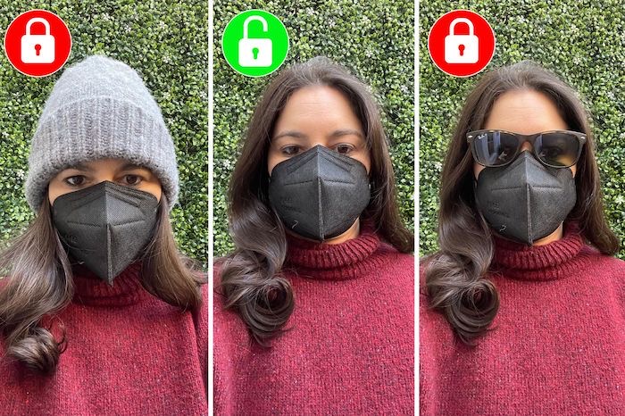 Joanna Stern tweet: "iOS 15.4 is here and you can FINALLY unlock Face ID with a mask on. Just don’t wear a mask and sunglasses. Or a mask and a hat."