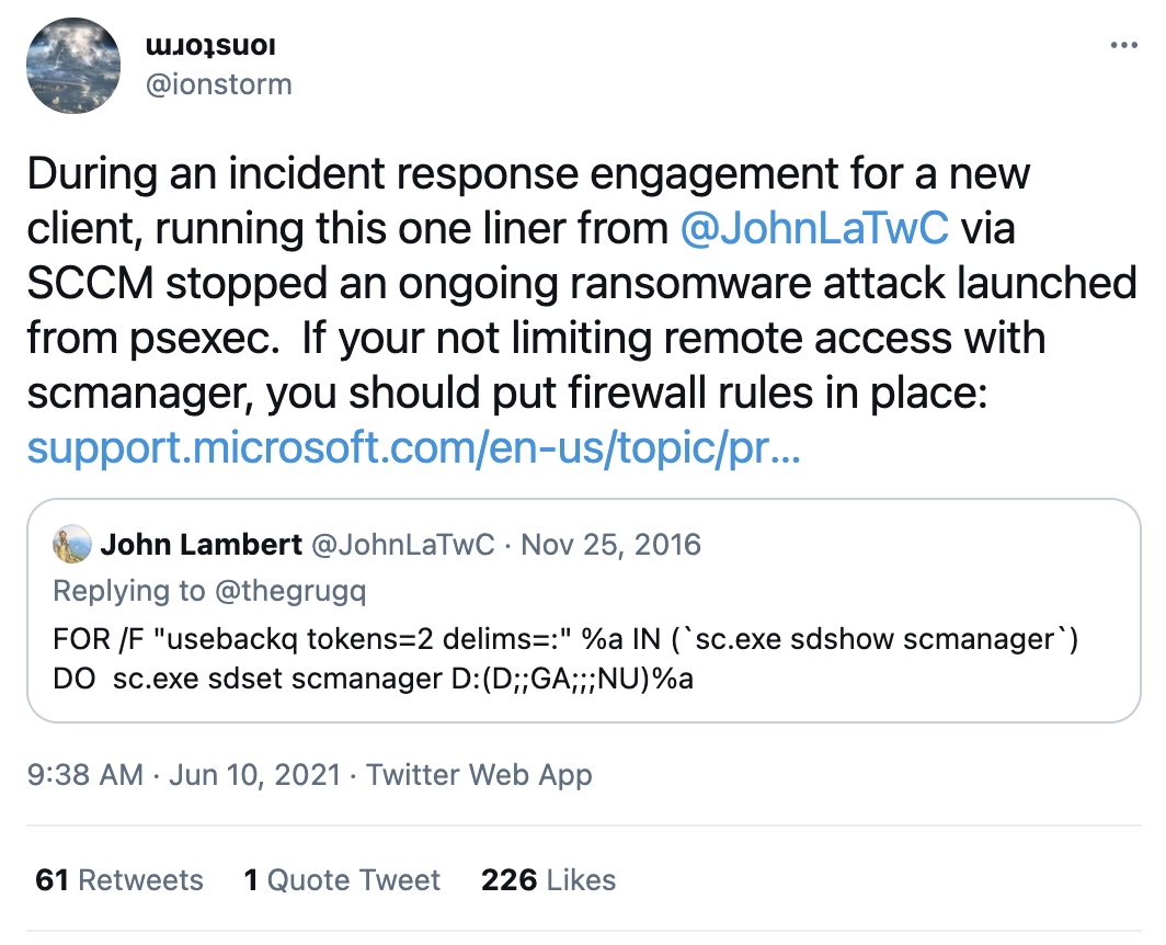 How one line of code in a tweet five years ago helped stop a ransomware attack today.