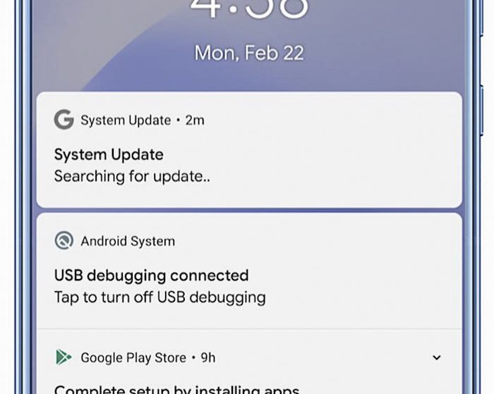 A screenshot of the Android malware disguised as a "system update" app.