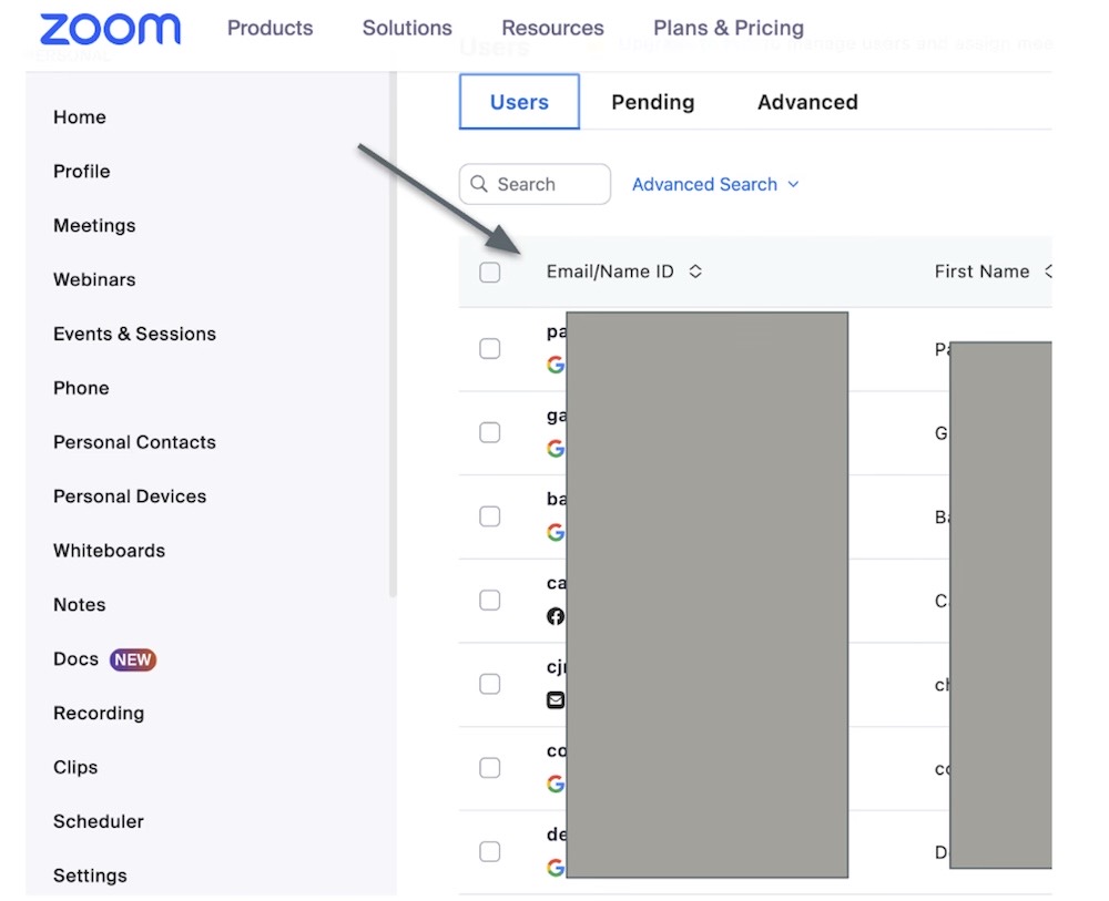 A screenshot showing access to a defunct startup's Zoom account after re-registering an expired domain.