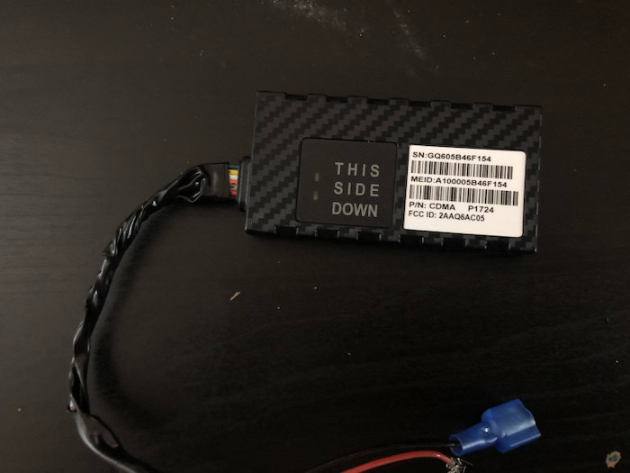 A photo of a disconnected GPS device from an EFF supporter's car.