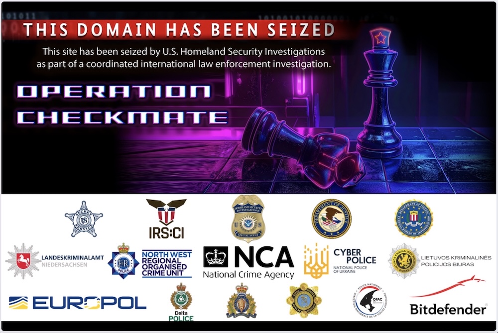 A screenshot of the BlackSuit ransomware site, now seized