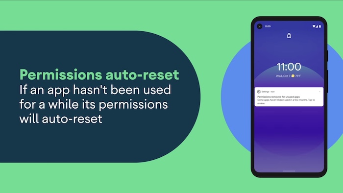 Permissions auto-reset if an Android app hasn't been used for a while.