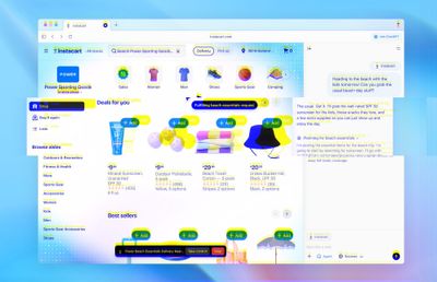 a photo of OpenAI's ChatGPT Atlas browser, with a glitchy effect added to the image.