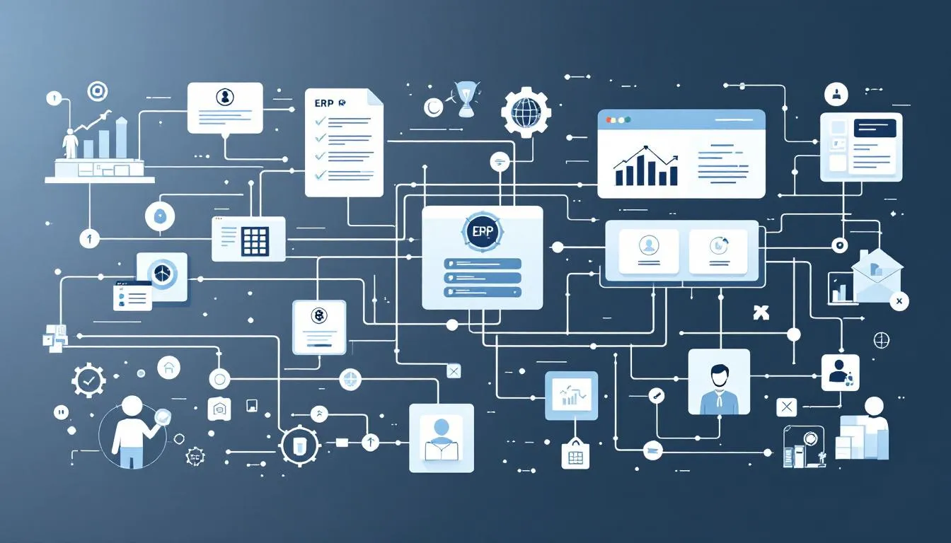 Imagem das conexões de um software ERP.