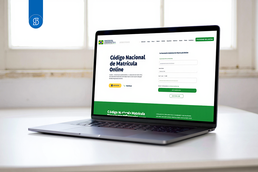 Computador com o Código Nacional de Matrícula