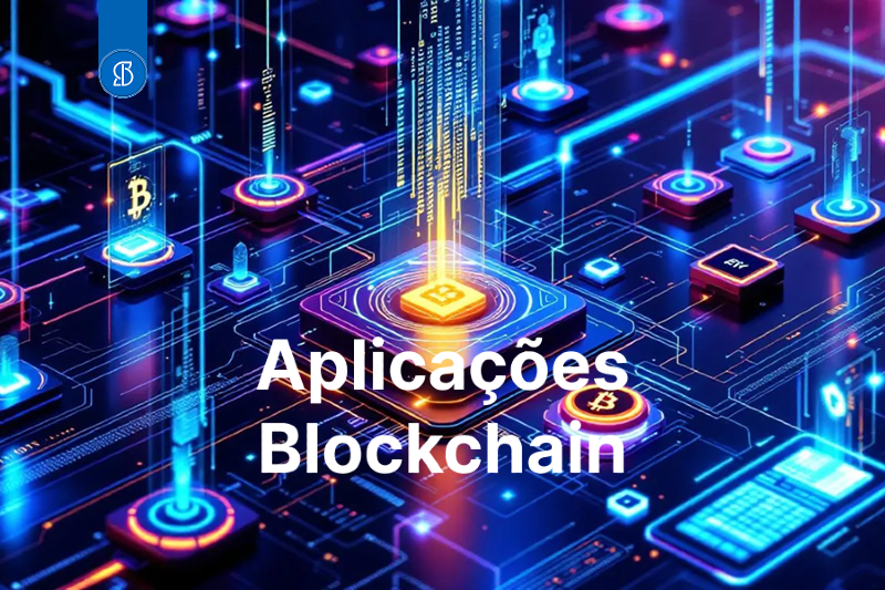 Imagem que mostra como A tecnologia blockchain tem aplicações em diversos setores
