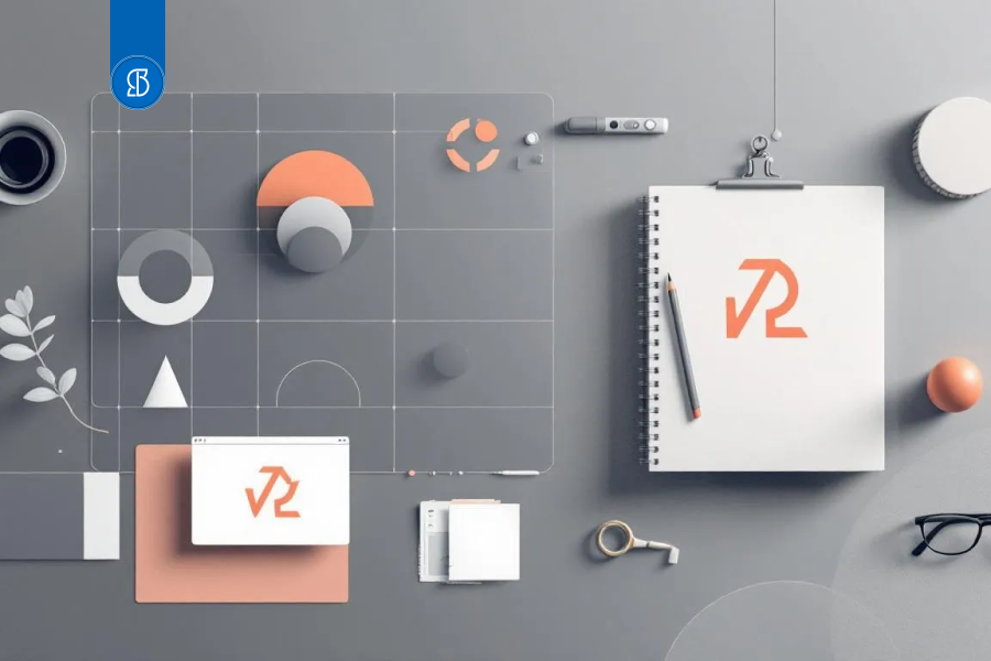 Imagem com um Processo de Criação do Logotipo