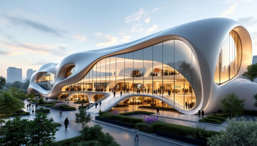 Imagem Futurista de Shopping Center