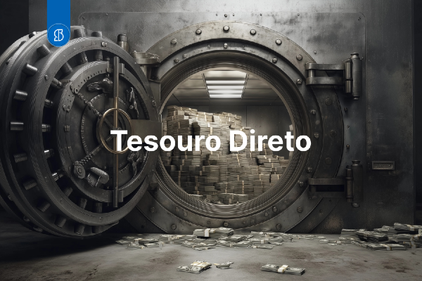 Foto com cofre e dólares do Tesouro Direto