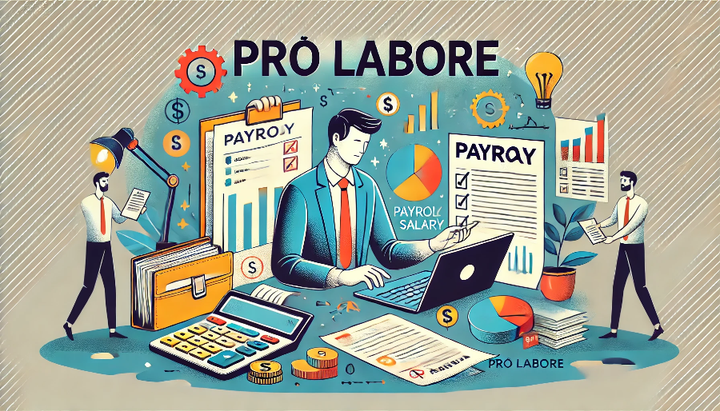 Ilustração de empresário pagando o pró labore.