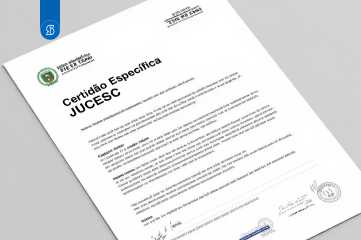 Foto de uma Certidão Específica da Junta Comercial.