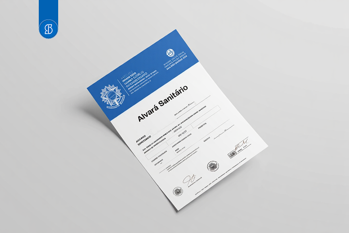 Foto com um Alvará Sanitário