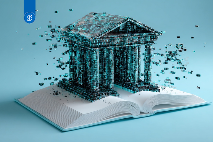 Imagem de Banco com Livro contábil.