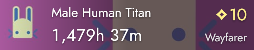 Male Human Titan: 1479h 37m