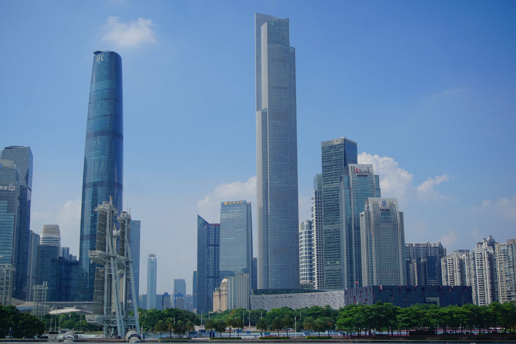 A view of the skyscrapers in Guangzhou.