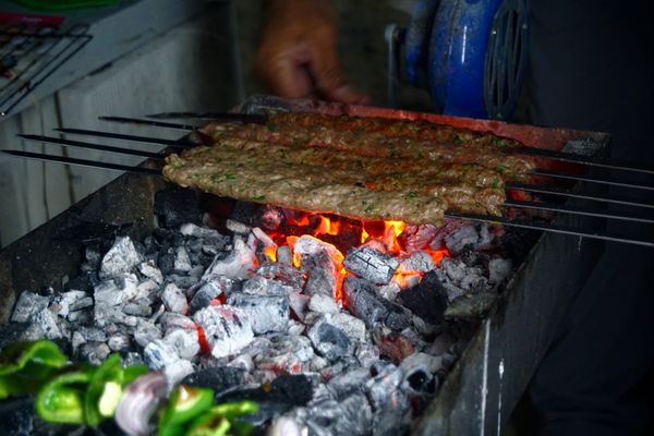 Sikh kebabs on the barbecue