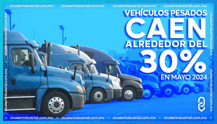 Vehículos pesados en México caen alrededor del 30% en mayo 2024