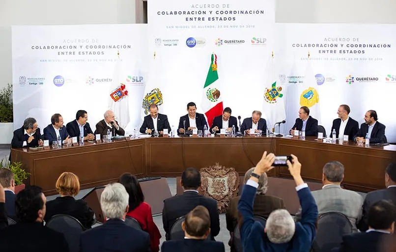 Gobernadores del Bajío firman acuerdo para impulsar desarrollo económico