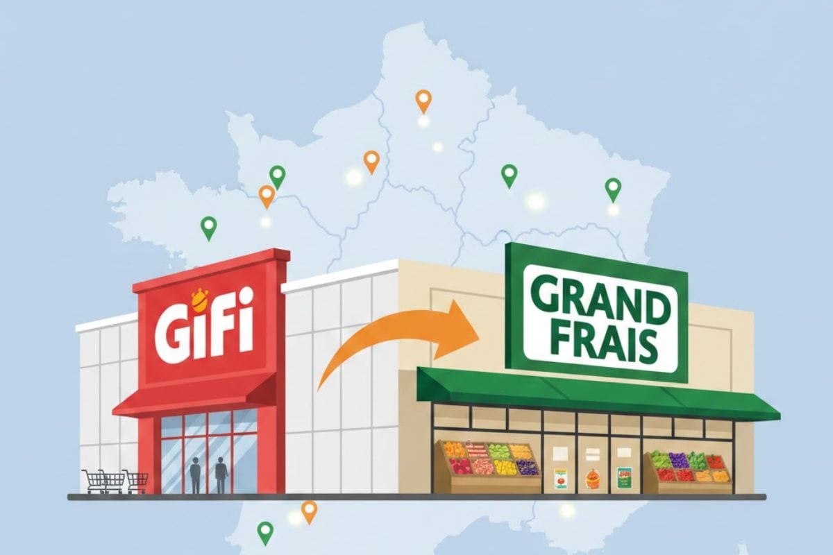 Voici la liste des 32 magasins Gifi qui vont devenir des Grand Frais en 2026