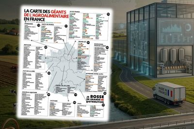 La carte des géants de l'agroalimentaire en France