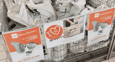 Un magasin propose des sacs pré-remplis pour la grande Collecte Nationale