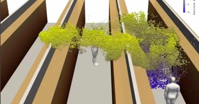 Comment un virus se propage dans un supermarché quand quelqu'un tousse