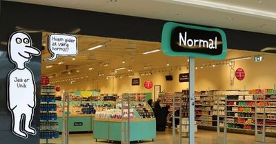 Enseigne d'un magasin normal, l'enseigne danoise