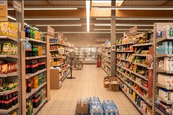 « 40° degrés dehors, 39° dans les rayons » : Dans la fournaise des magasins sans clim