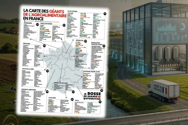 La carte des géants de l'agroalimentaire en France