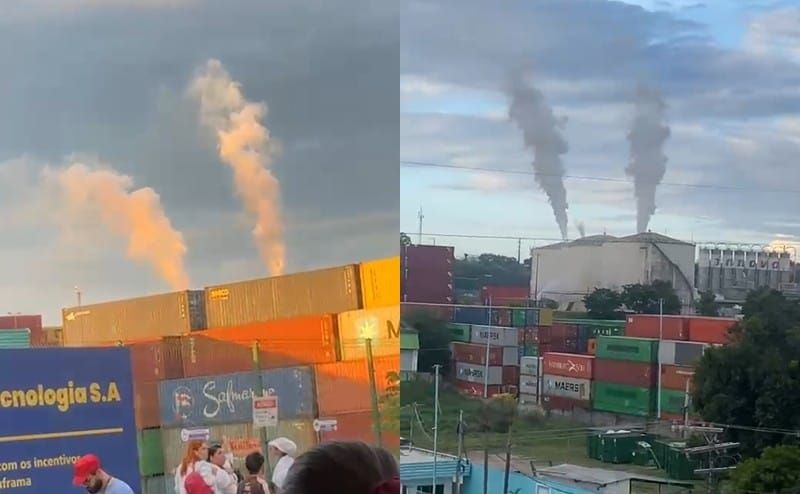 Equipes de saúde e segurança atuam em área industrial após vazamento de produto químico