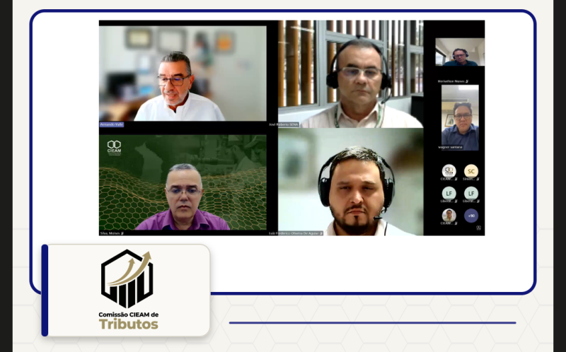 Participantes em videoconferência da 38ª Reunião da Comissão de Tributos do Cieam.