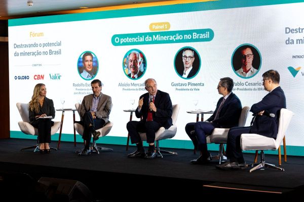 Aloizio Mercadante, presidente do BNDES, discursa em painel sobre o potencial da mineração no Brasil, em Brasília