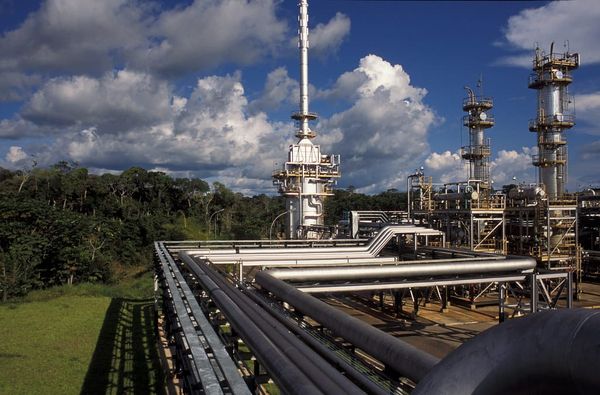 Gasoduto Urucu-Coari-Manaus em área de floresta, com tubulação aparente e vegetação ao redor