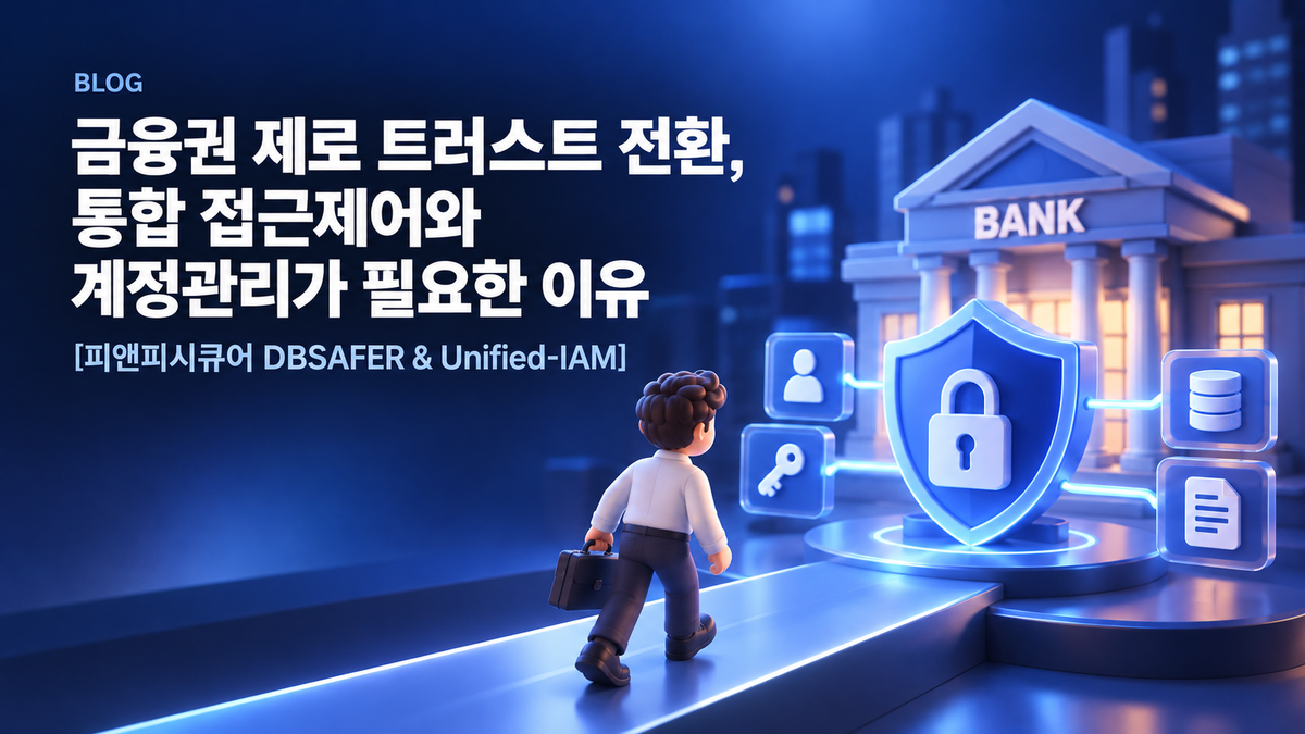 금융권 제로 트러스트 전환, 통합 접근제어와 계정관리가 필요한 이유 [피앤피시큐어 DBSAFER & Unified-IAM]