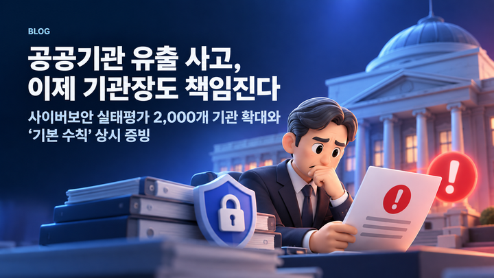 공공기관 유출 사고, 이제 기관장도 책임진다 — 사이버보안 실태평가 2,000개 기관 확대와 '기본 수칙' 상시 증빙