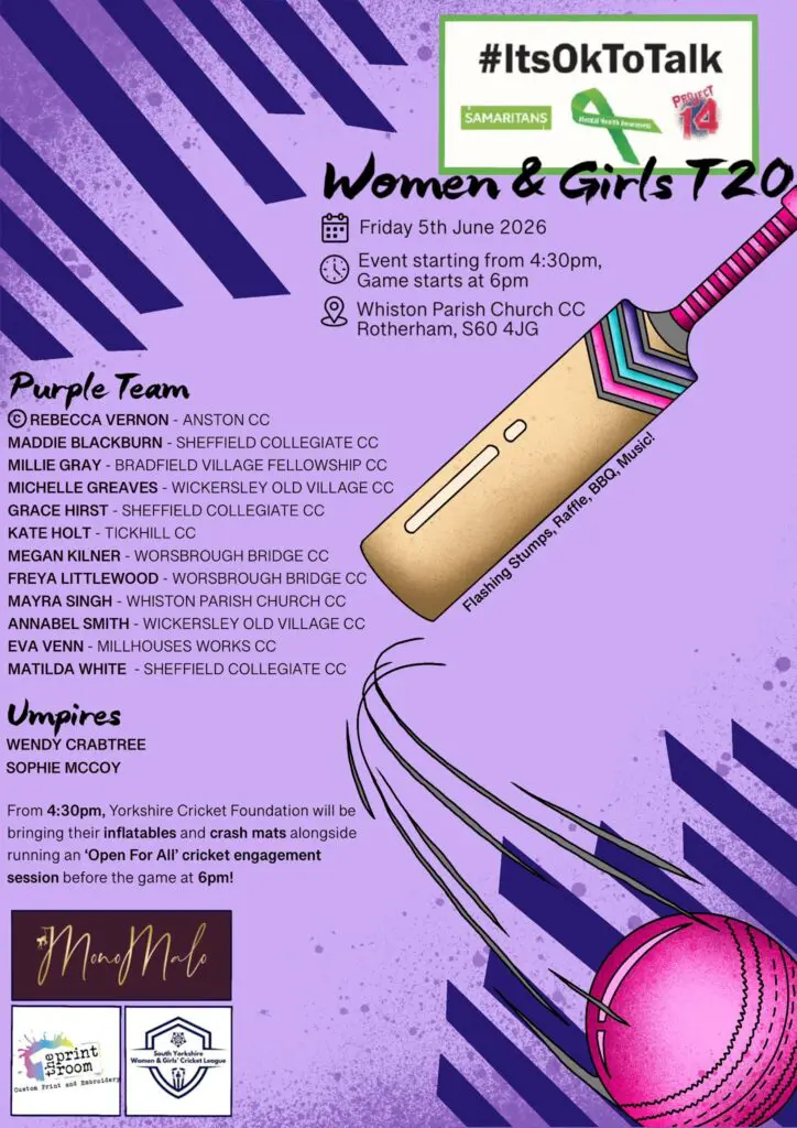 Team sheet for the purple team in the women