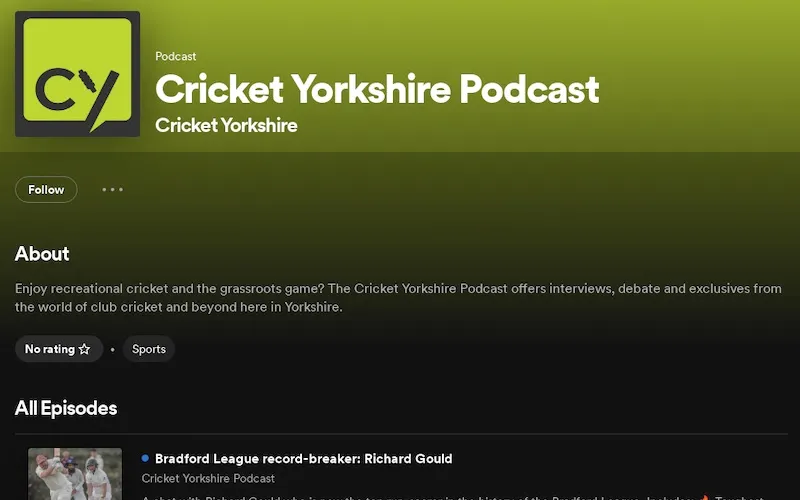 Listen to the Cricket Yorkshire Podcast this season